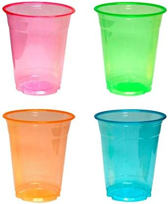 Party Essentials Soft Plastic 12-Ounce Party Cups/Tumblers, 20-Count, Assorted Neon | Amazon (US)