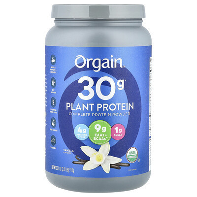 Orgain, Complete Plant Protein Powder, Vanilla, 2.01 lb (912 g) | iHerb