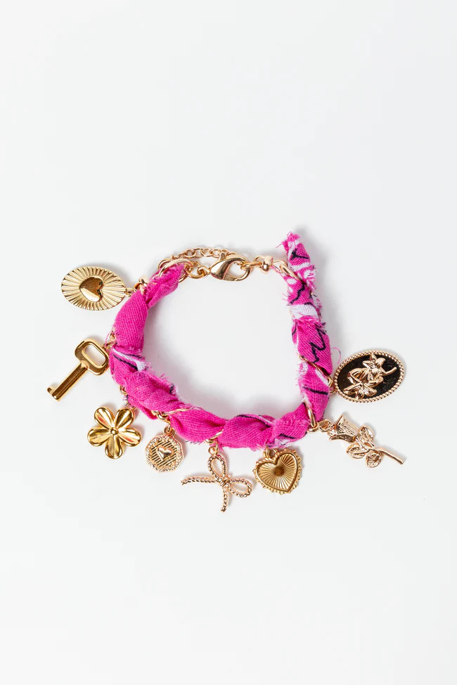 Haven Pink Bandana Charm Bracelet FINAL SALE | Pink Lily