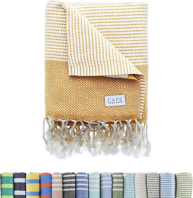 Oversized Turkish Beach Towel, Diamond Dobby Sunflower - 37'' x 67'' - Super Soft & Lightweight |... | Amazon (US)