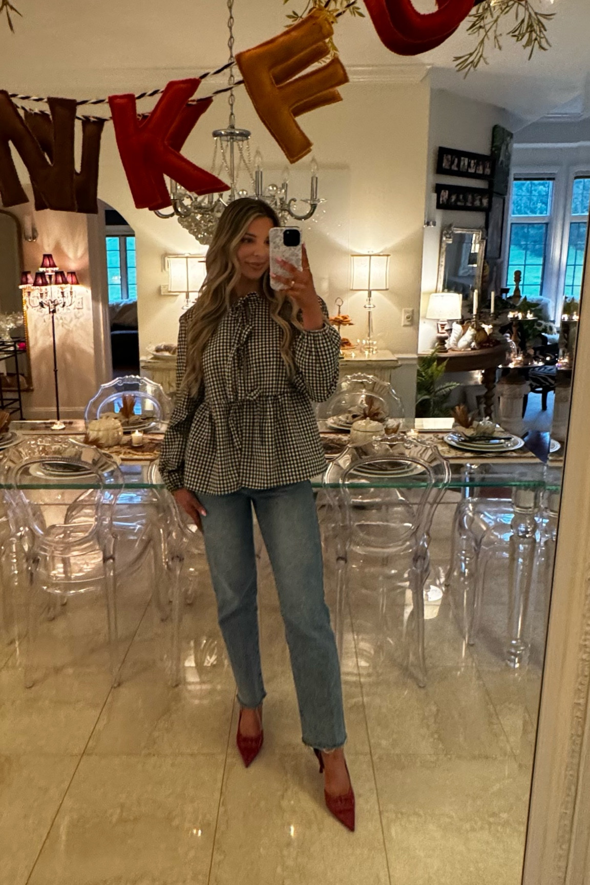 Thanksgiving fit! Wearing a Small in the top, shoes are Zara ♥️

#LTKBeauty #LTKHome #LTKHoliday