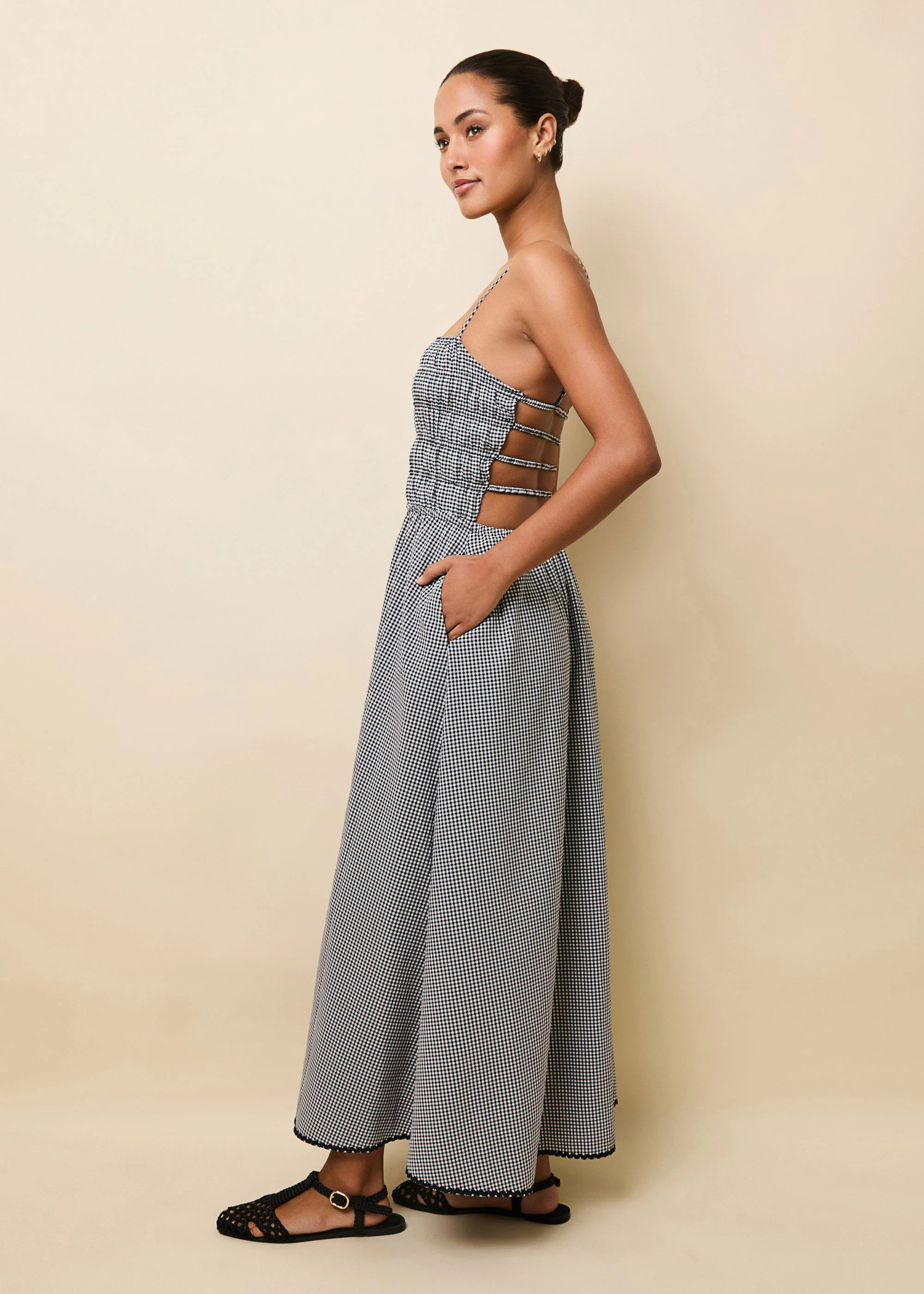 Delta Midi Dress Noir Gingham | Solid & Striped