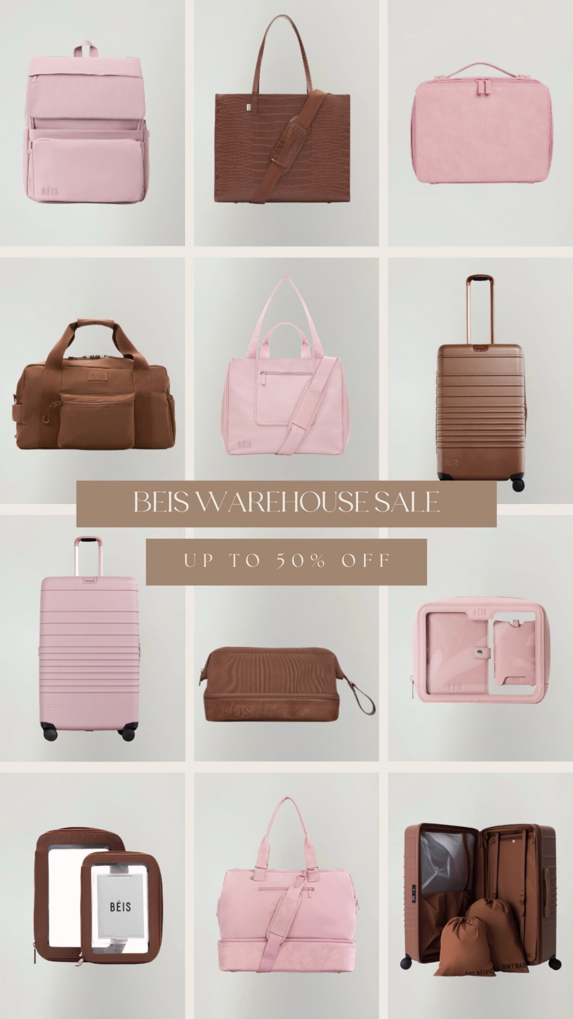 Béis is having the most unreal sale right now!! Get up to 50% off luggage, bags, and accessories during their virtual warehouse sale, now through the 22nd!

 @beistravel 

#LTKTravel