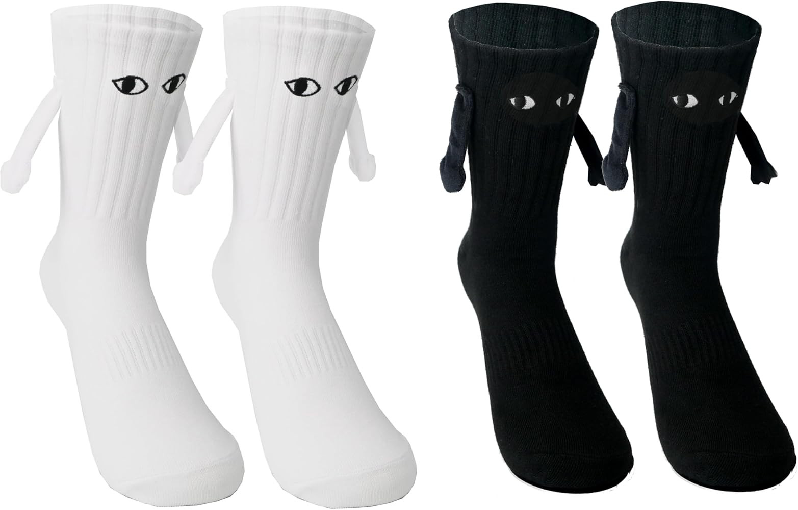 Keauexp Matching Magnetic Hand Holding Socks, Embroidery Eyes Friendship Socks Funny Novelty Gifts for Besties Best Friends | Amazon (US)