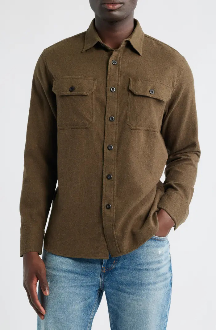 Burnside Solid Flannel Button-Up Shirt | Nordstrom
