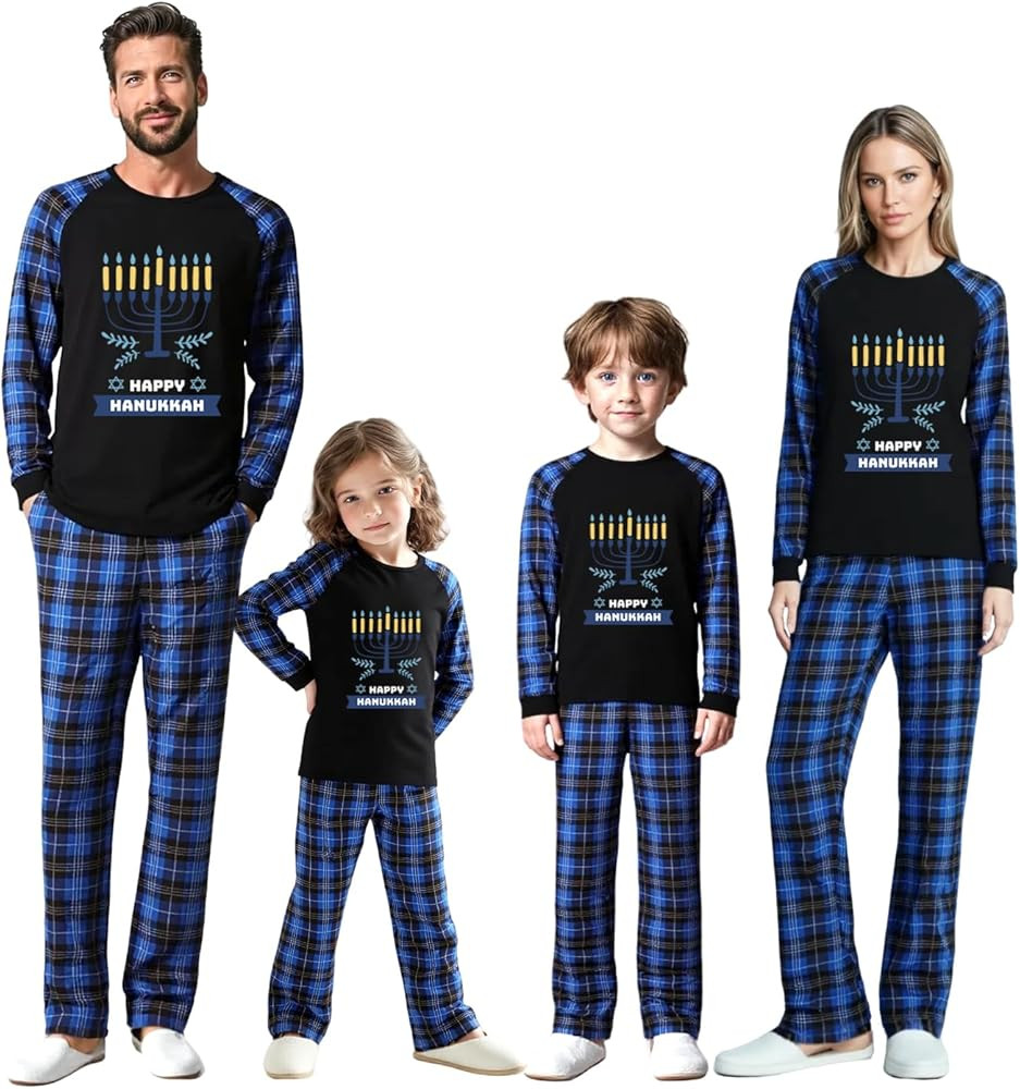 Hanukkah Pajamas for Family Hanukkah Family Pjs Matching Sets With Pocket | Amazon (US)
