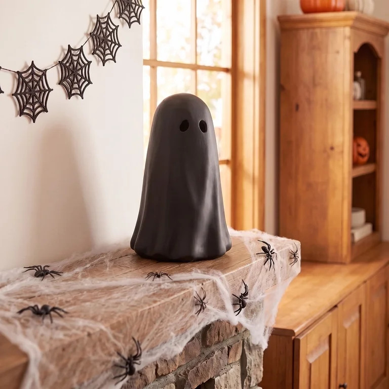 Paper Mache Ghost Decoration, Black, 11", Halloween by Way To Celebrate | Walmart (US)