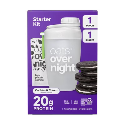 Oats Overnight Cookies and Cream Breakfast Shake Pouch Starter Kit - 7.4oz | Target