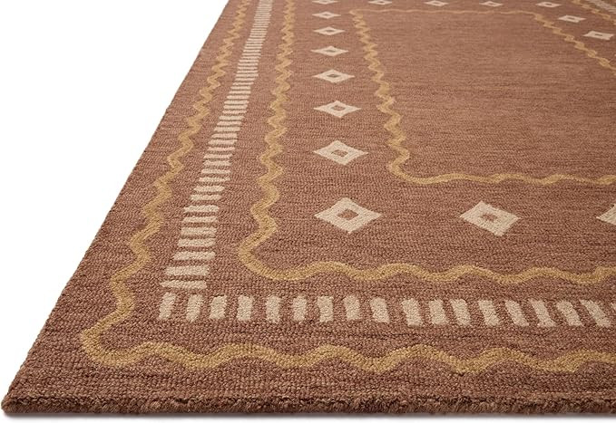 Loloi Chris Loves Julia Alfie Collection ALF-03 Clay/Spice 2'-3" x 3'-9" Accent Rug Wool Neutral ... | Amazon (US)
