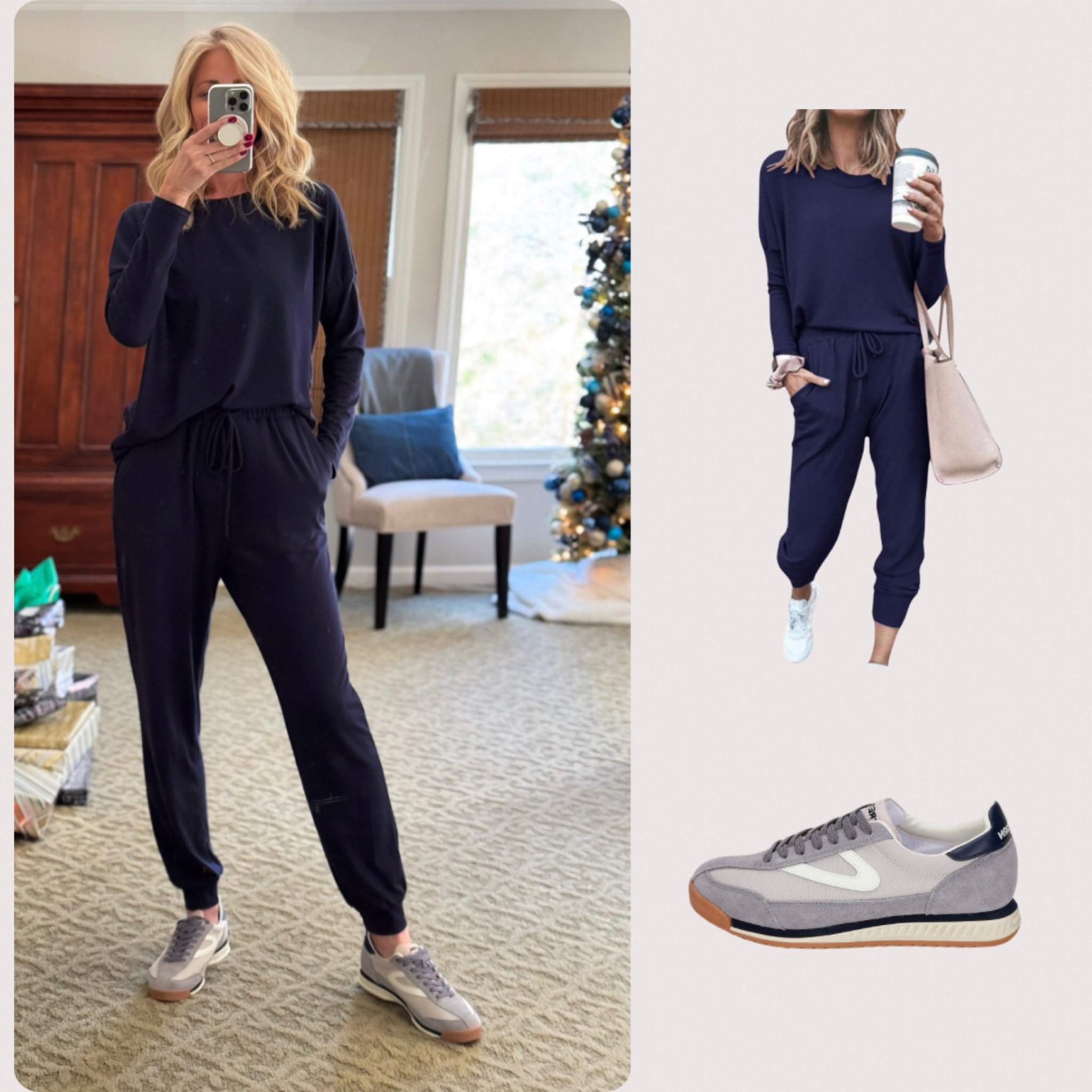 Comfortable and stylish outfit for running errands, traveling or simple relaxation. Soft fabric, adjustable tie waste, comfortable fit, washes well. Size small in set. Size 8 in Tretorn sneakers.

#LTKActive #LTKOver40