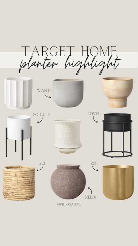 How cute are all of these planters from Target? So obsessed! 

Target, Target finds, Target decor, Target home, outdoor decor, planters, pots, plants, ceramic, cement, gold, coiled, textured, black, white, wood, tan, beige, unique, modern, planter finds, decor finds, home finds, home decor, aesthetic decor

#LTKunder100 #LTKFind #LTKhome