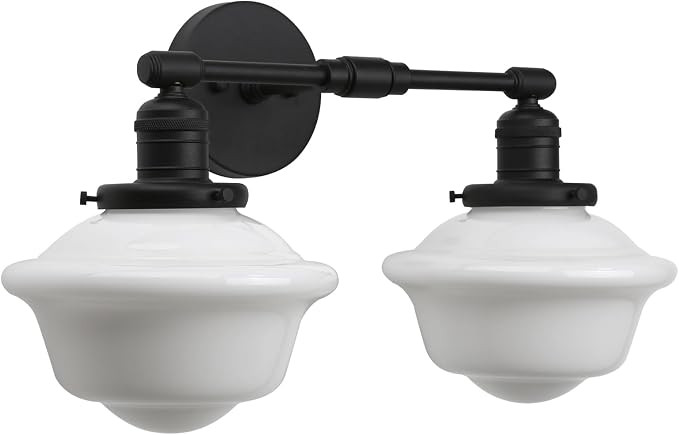 Pathson 2-Lights Milk White Glass Wall Sconce Lights, Modern Classic Wall Vanity Lighting for Liv... | Amazon (US)
