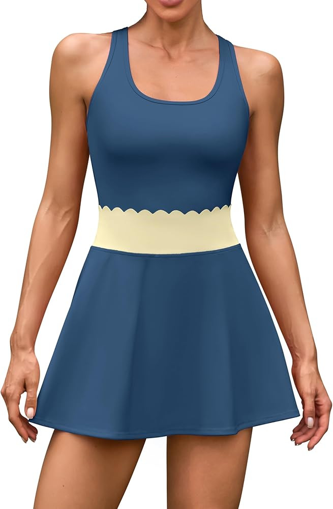 ATTRACO Tennis Outfits for Women Racerback Golf Dress Athletic Workout Dress | Amazon (US)