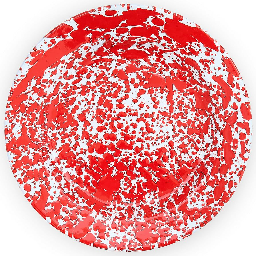 Enamelware Dinner Plate, 10.25 inch, Red/White Splatter (Set of 4) | Amazon (US)