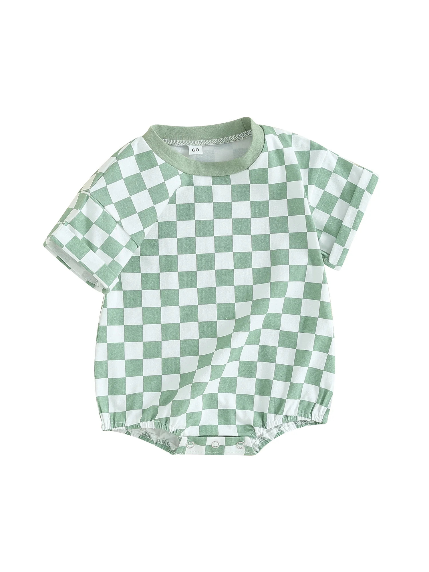 Infant Baby Boy Girl Summer Clothes Checkered Bubble Romper Oversized Short Sleeve Romper Summer ... | Walmart (US)