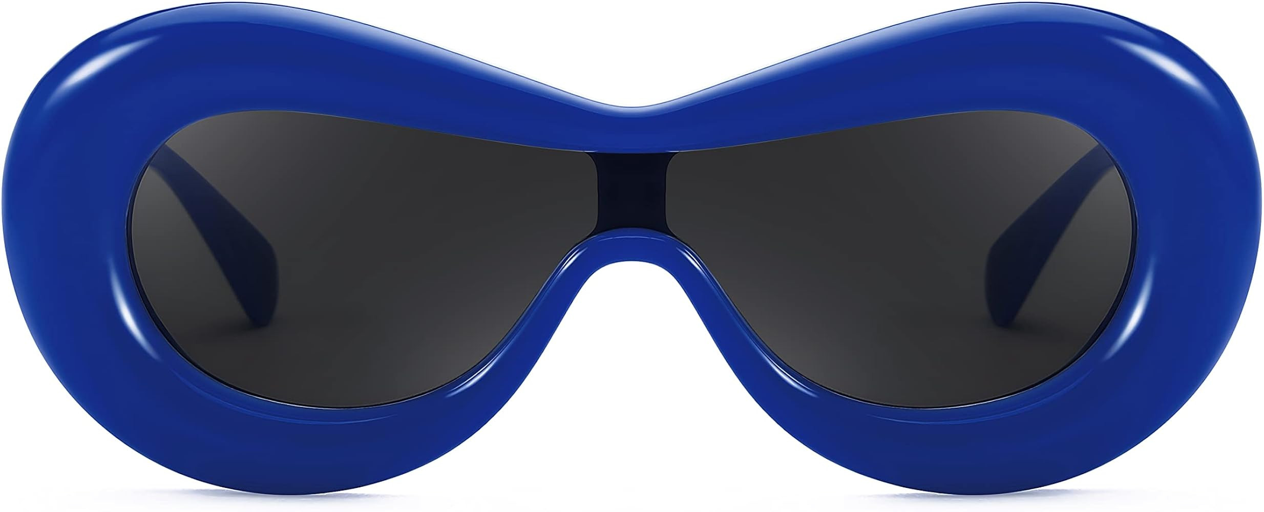 FEISEDY Inflated Oval Sunglasses for Women Men Fashion Oversized Thick Frame Y2K Glasses Funny Ae... | Amazon (US)