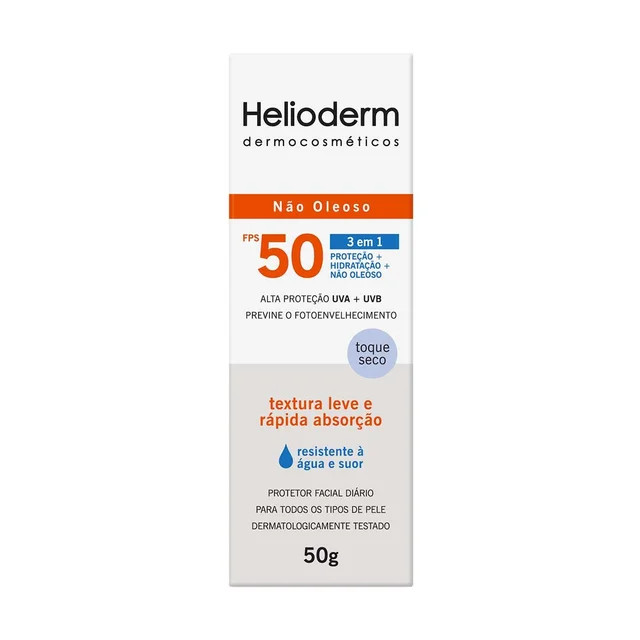 Protetor Solar Helioderm Suncare FPS 50 Facial com 50g | Drogasil BR