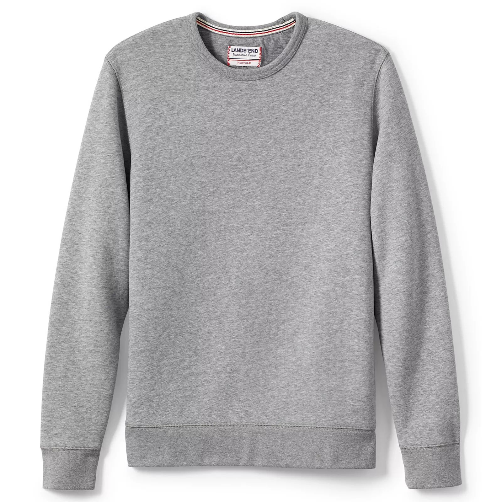 Men's Lands' End Serious Sweats Crewneck Sweatshirt, Size: XXL, Grey | Kohl's