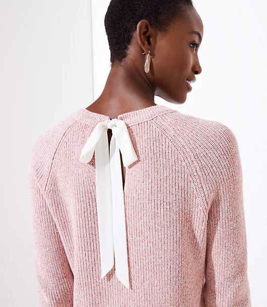LOFT Marled Tie Back Sweater | LOFT