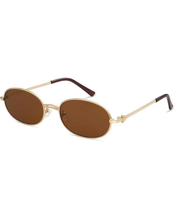 Retro Oval Sunglasses for Women Men Trendy Designer 90s Sun Glasses Classic Shades AP3662 | Amazon (US)