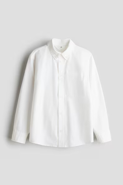 H & M - Button-down Cotton Shirt - White | H&M (US + CA)