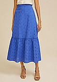 High Rise Eyelet Maxi Skirt | Maurices