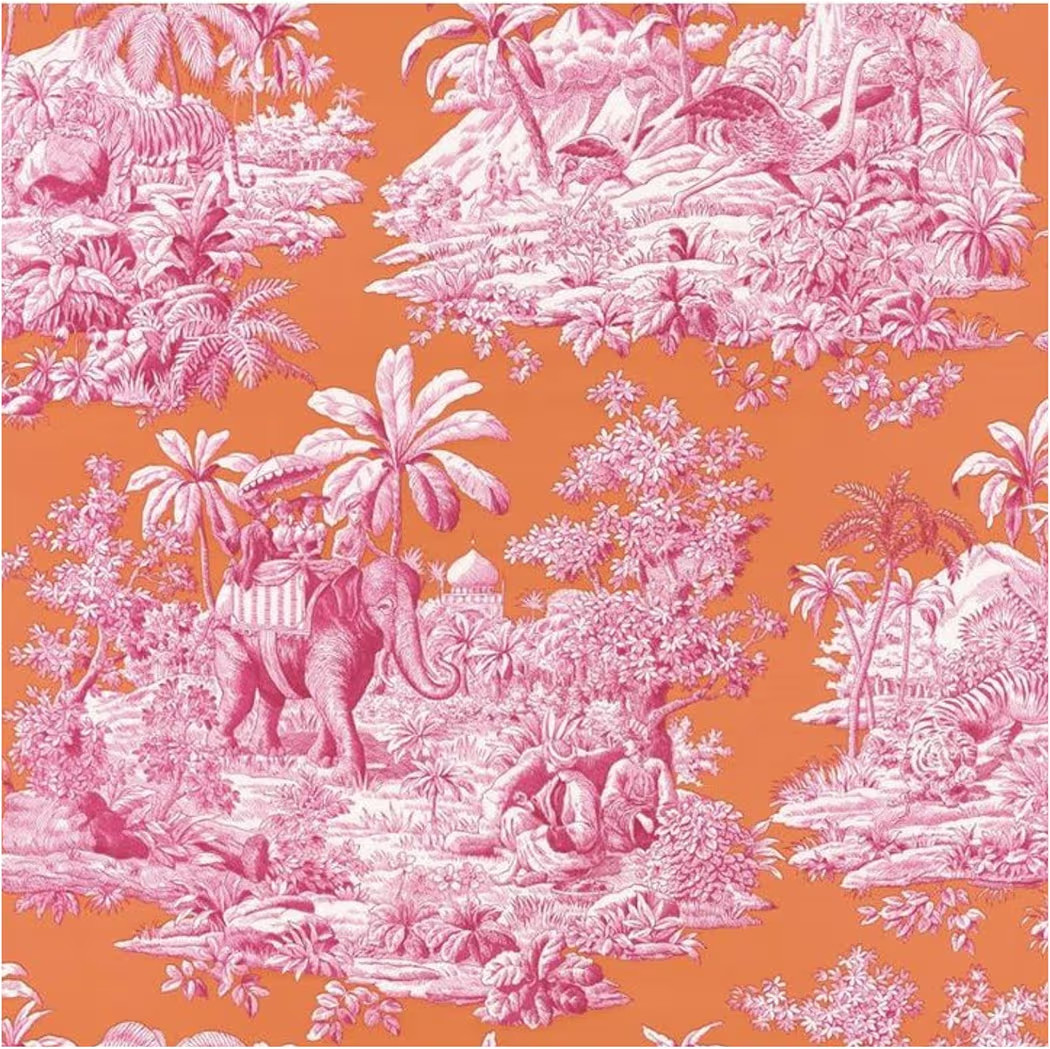Stxy's (3ply) 60ct Toile Cocktail Napkins Pink and Orange French Toile Paper Napkins Fun Cocktail... | Amazon (US)