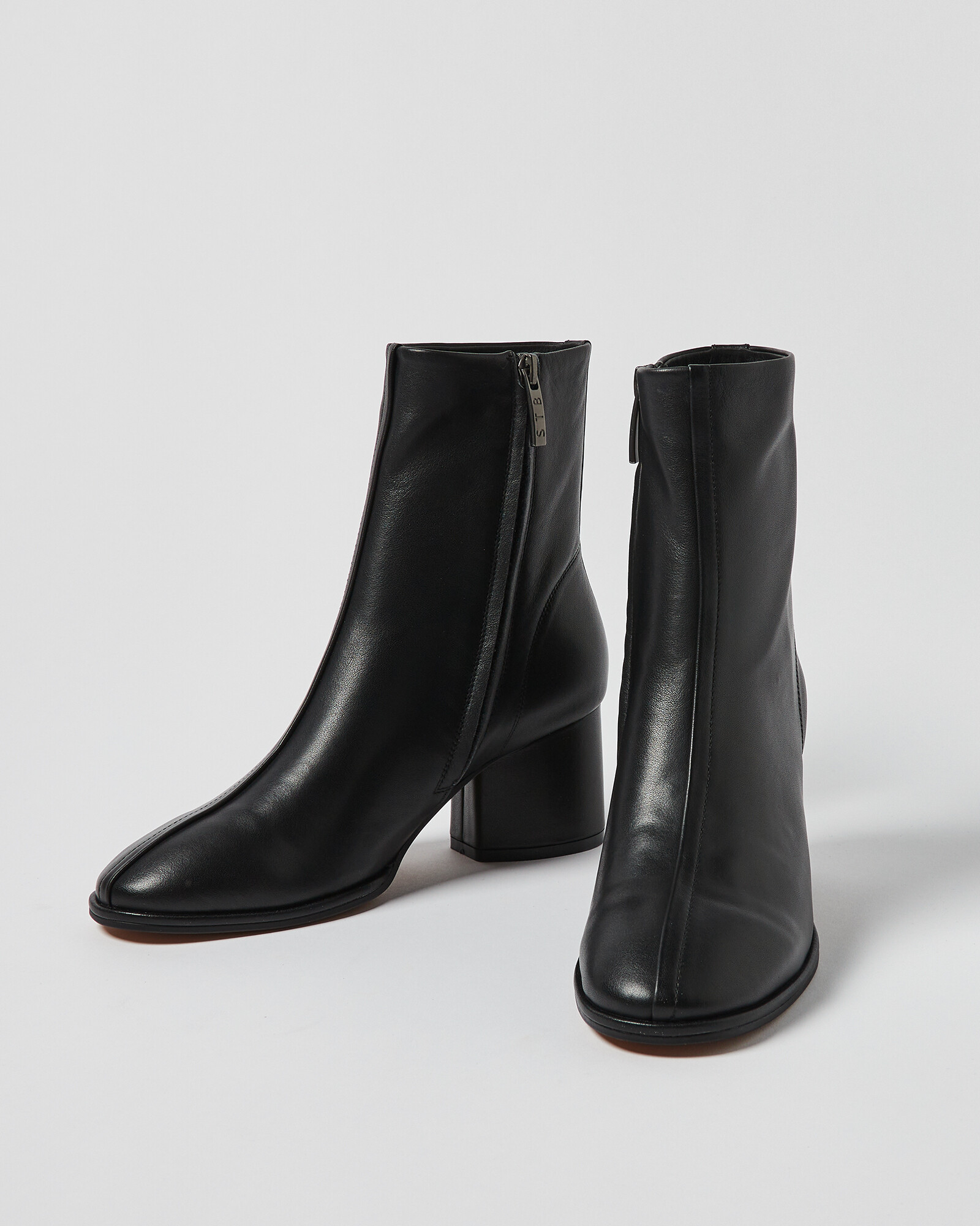 Shoe The Bear Edith Black Leather Heeled Boots | Oliver Bonas (Global)