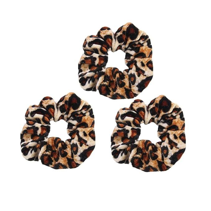 Pinksee 3pcs Leopard Print Hair Bands Set Scrunchy Hair Ties Ropes Scrunchies for Women Hair Acce... | Amazon (US)