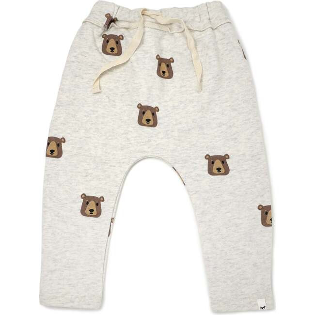 oh baby! | Brown Bear Faces Brooklyn Jogger, Oatmeal Healther (Beige, Size 12-18M) | Maisonette | Maisonette