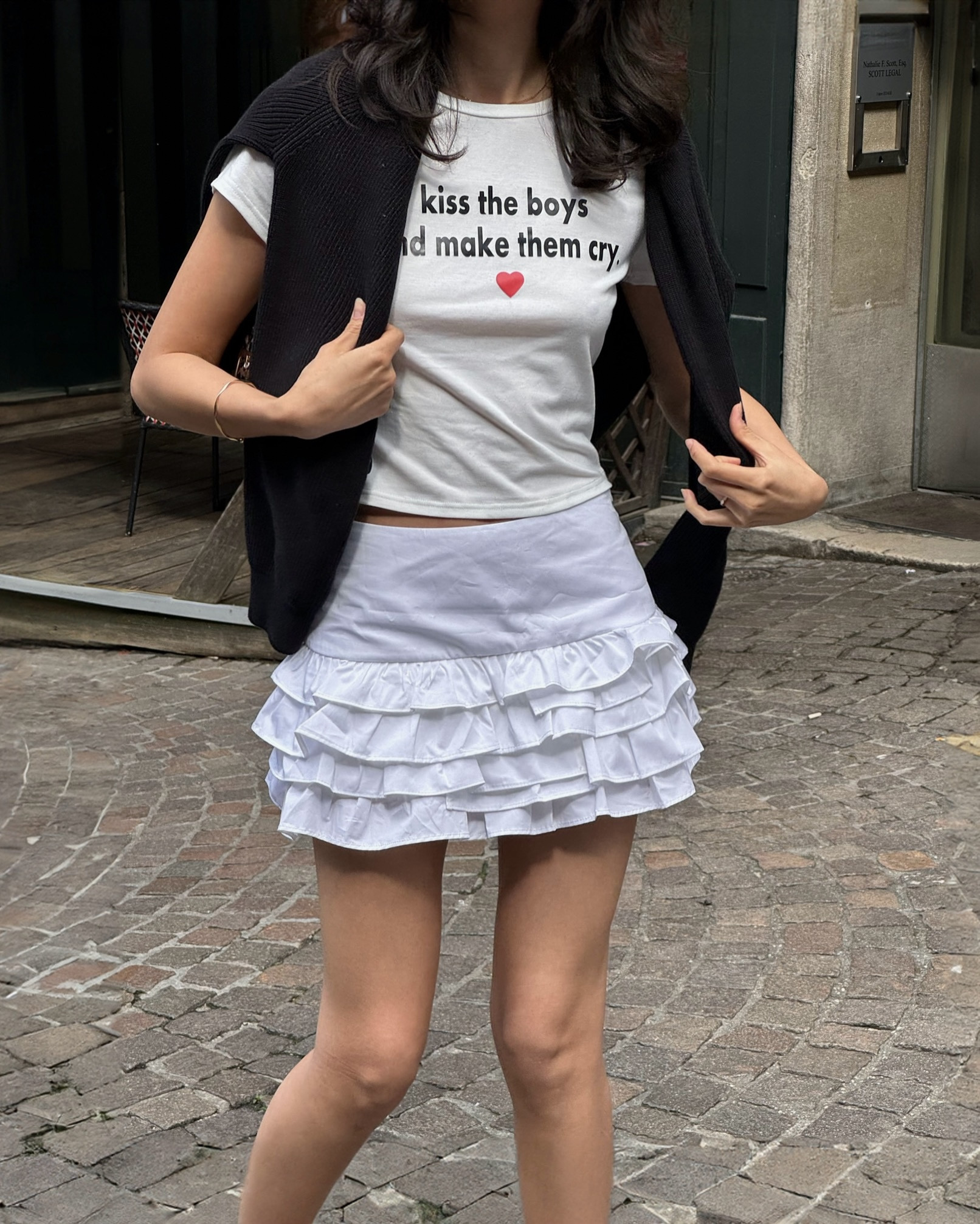✨kiss the boys and make them cry✨funny tshirt with ruffled skirt and ballet flats are my favourite summer outfit 🌞❣️

#LTKdeutschland #LTKeurope #LTKsummer