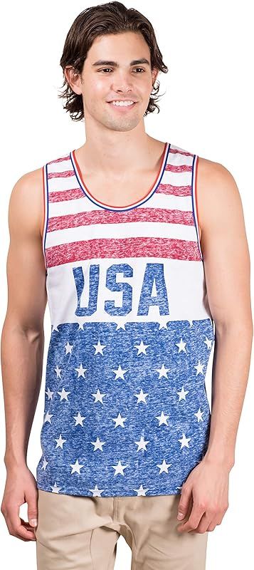 Brooklyn Surf Men's USA American Flag Jersey Tank Top Sleeveless Tee Shirt | Amazon (US)