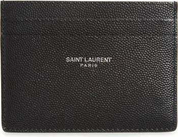Saint Laurent Pebble Grain Leather Card Case | Nordstrom | Nordstrom