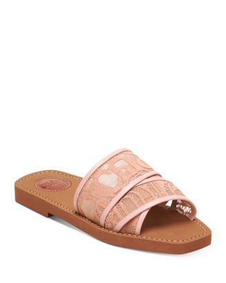 Chlo&eacute; Women's Woody Square Toe Lace Logo Slide Sandals  Shoes - Bloomingdale's | Bloomingdale's (US)