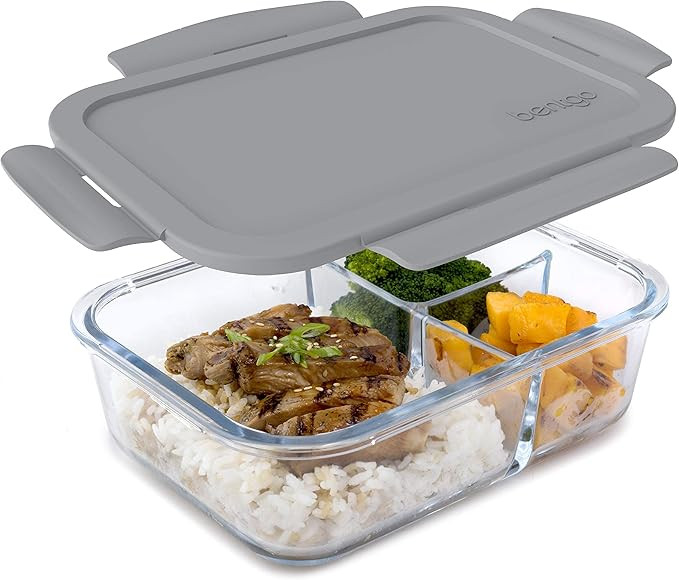 Bentgo® Glass Lunch Box - Leak-Proof Bento-Style Food Container with Airtight Lid and Divided 3-... | Amazon (US)