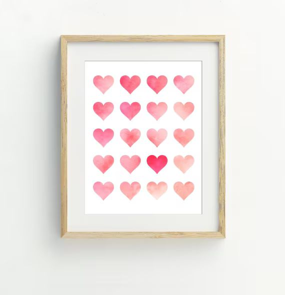 Heart Print Valentines Day Printable Heart Wall Art Hearts | Etsy Colombia | Etsy ROW