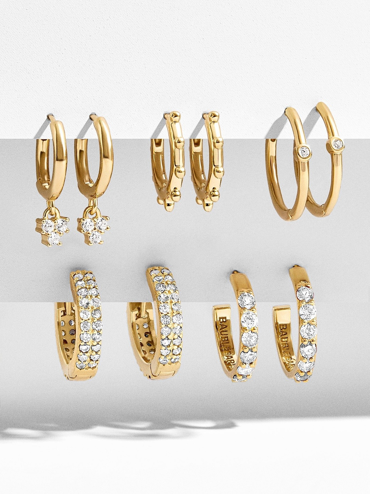 Liza 18K Gold Clear Earring Set | BaubleBar (US)