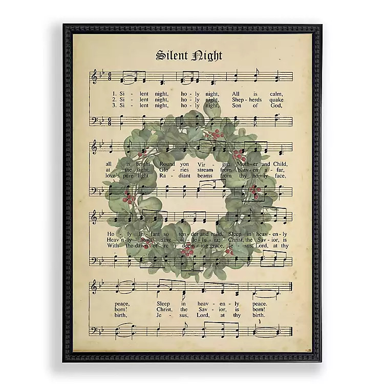 Silent Night Hymn Framed Christmas Art Print | Kirkland's Home
