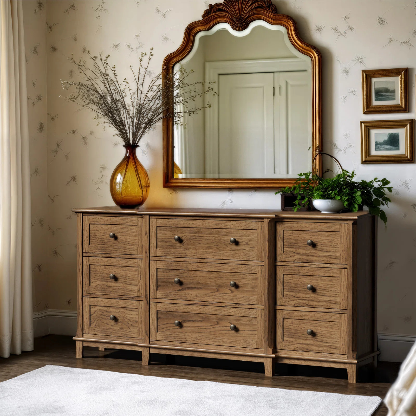 9 Drawer 63" W Solid Wood Dresser | Wayfair North America