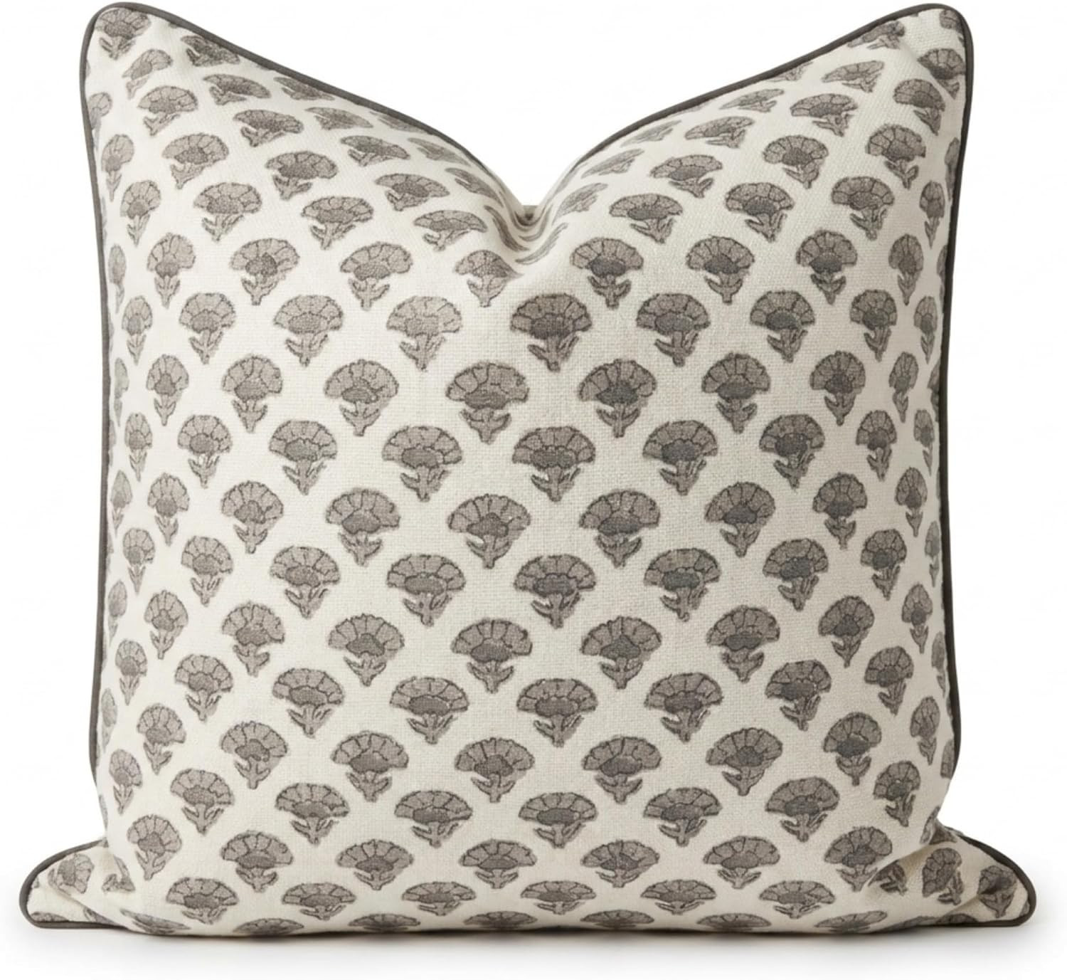 Jillien Harbor The Oliver Patterned Throw Pillow Cover – Leaf Pillow Print Polycotton Designer Accent for Modern Country Decor, Decorative Use, Fits 20 Inch Insert, 18 x 18 Inches, Brown | Amazon (US)