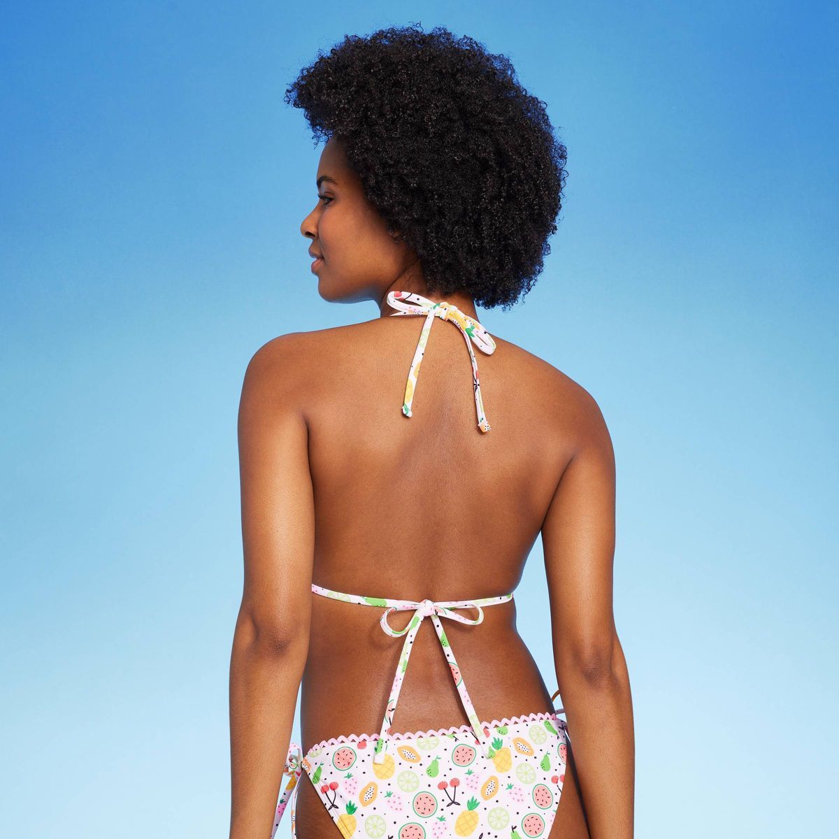Women's Fruit Print Triangle Bikini Top - Wild Fable™ White | Target