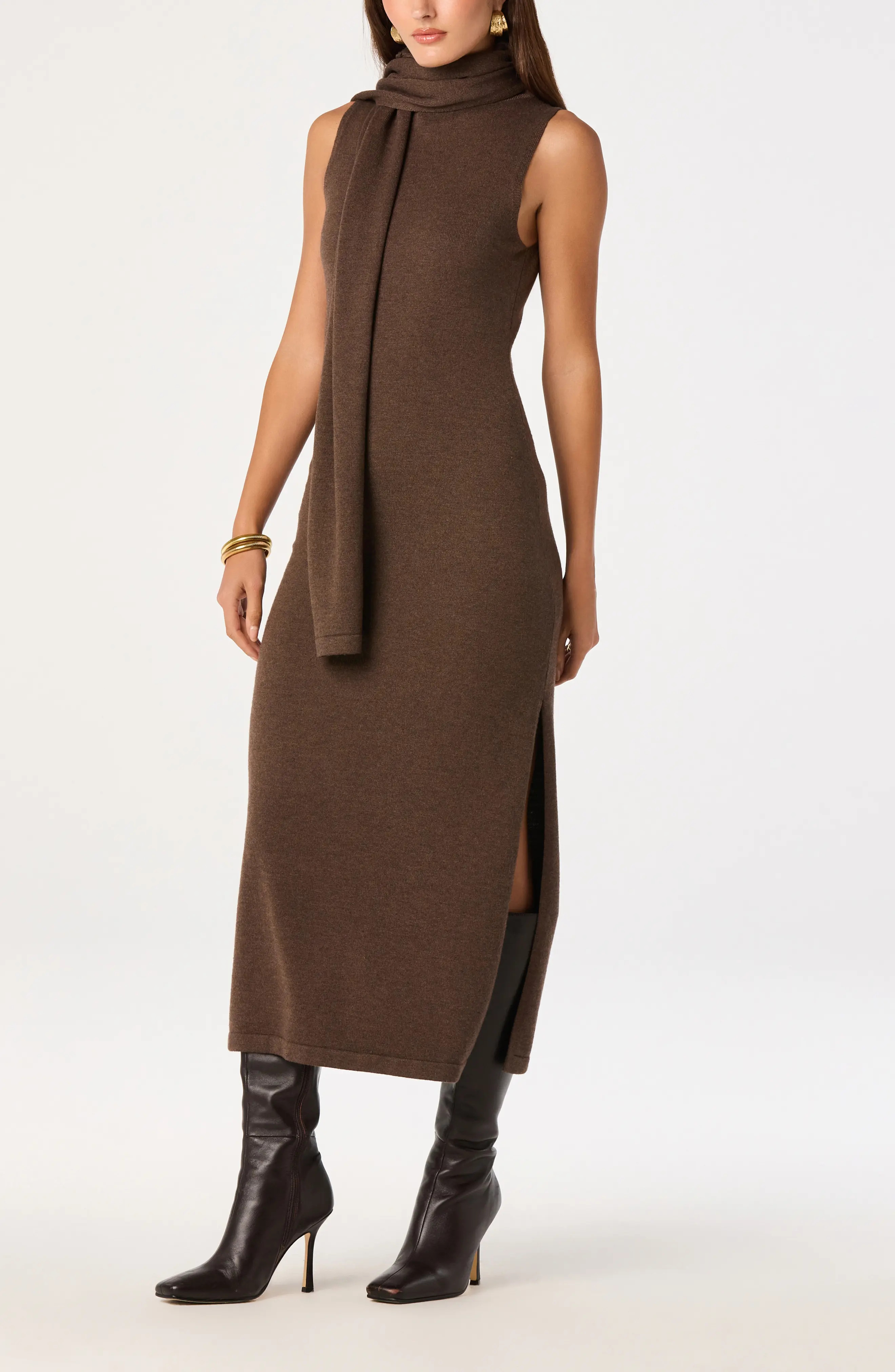 ASTR the Label Shyanne Sleeveless Scarf Detail Midi Sweater Dress (Women) | Nordstrom | Nordstrom