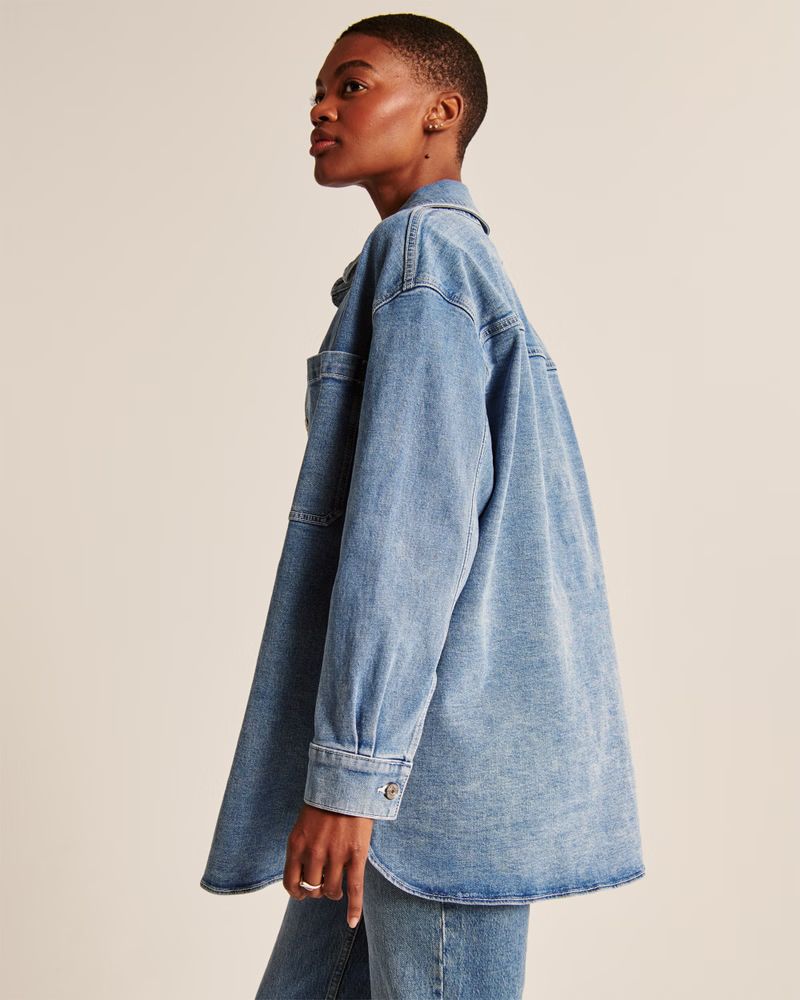 Oversized Denim Shirt Jacket | Abercrombie & Fitch (US)