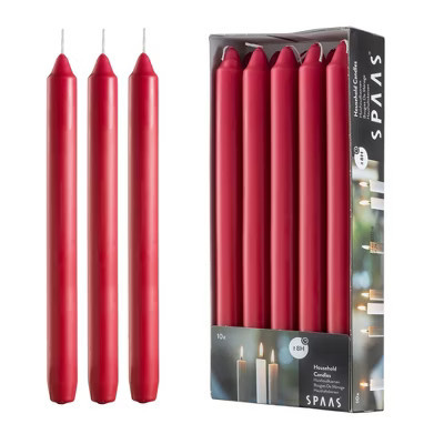 Spaas Red Dinner Candles - Set of 10 - 9.5" Red Candlesticks for Home Decoration, Holidays and Weddings, 8 Hour Burn Time | Target