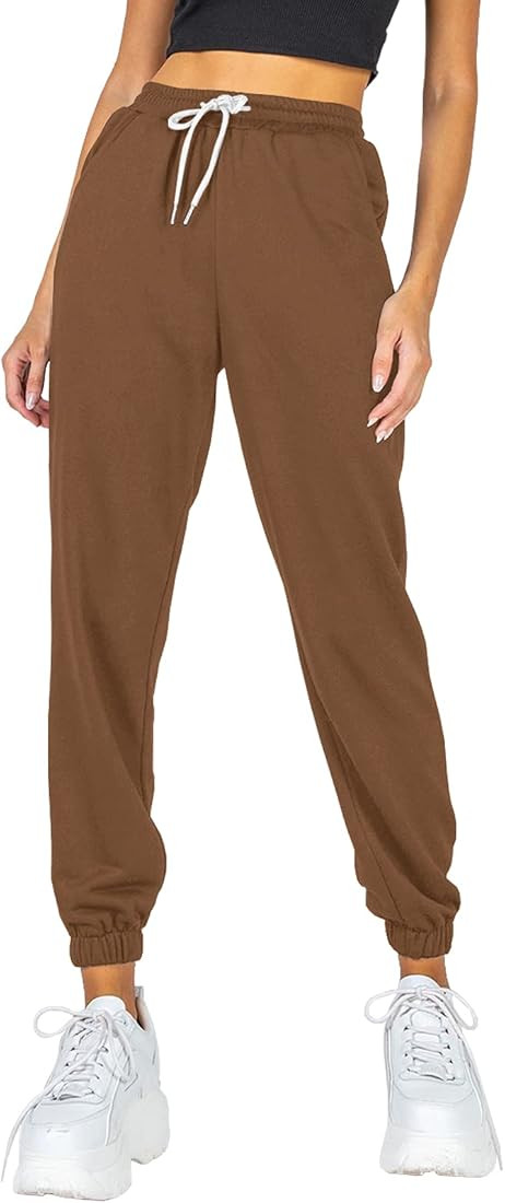 Women's Cinch Bottom Sweatpants High Waisted Athletic Joggers | Amazon (US)