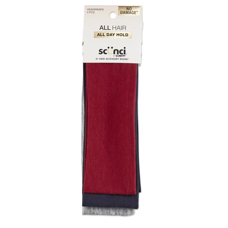 Scunci Classic Knit Headwrap Fabric Headband, Multicolor, 5 Count | Walmart (US)