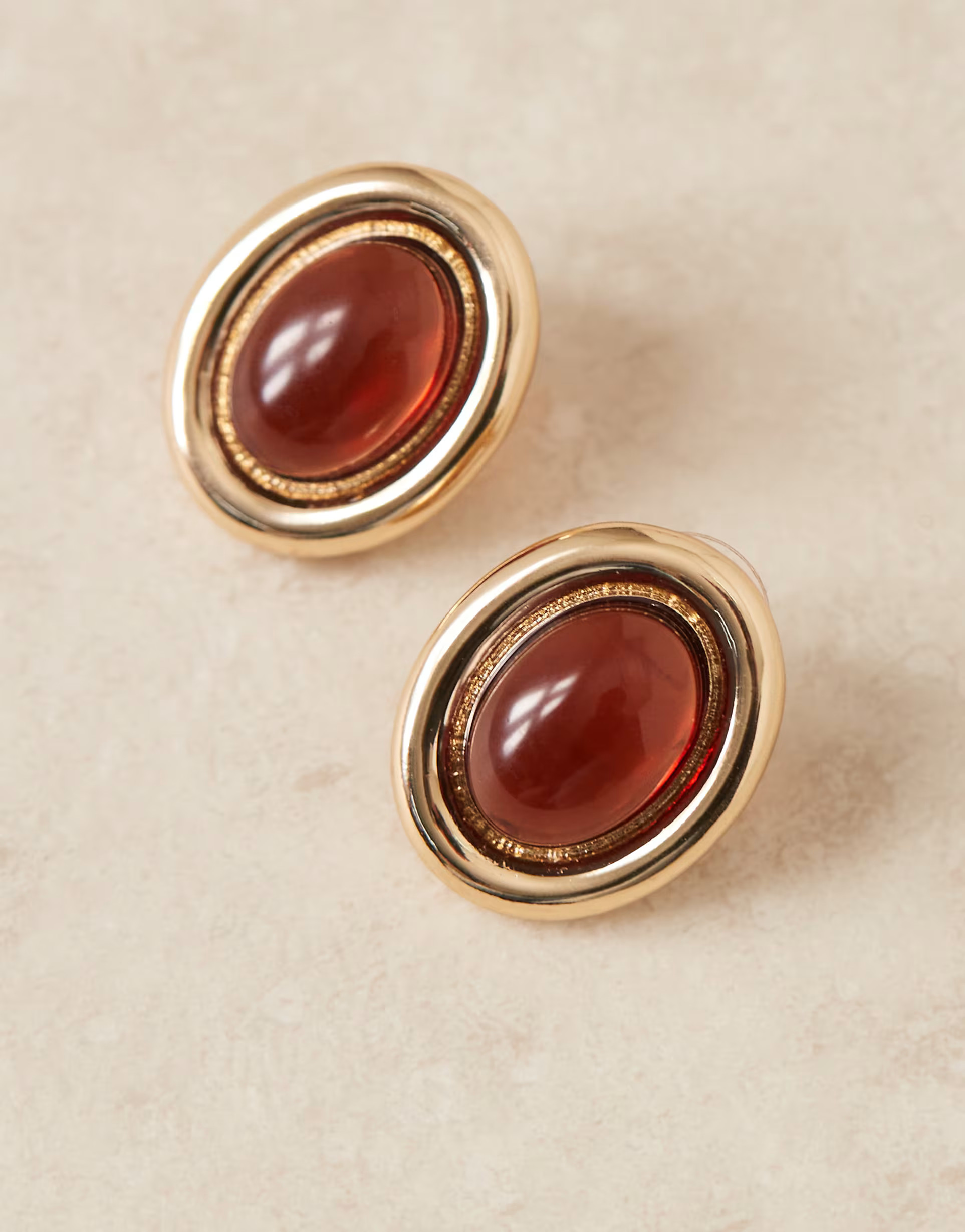 ASOS DESIGN stud earrings with stone set design in gold tone | ASOS (Global)