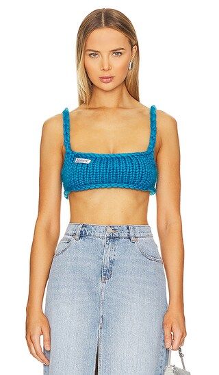 Block Colossal Knit Bralette in Blue | Revolve Clothing (Global)