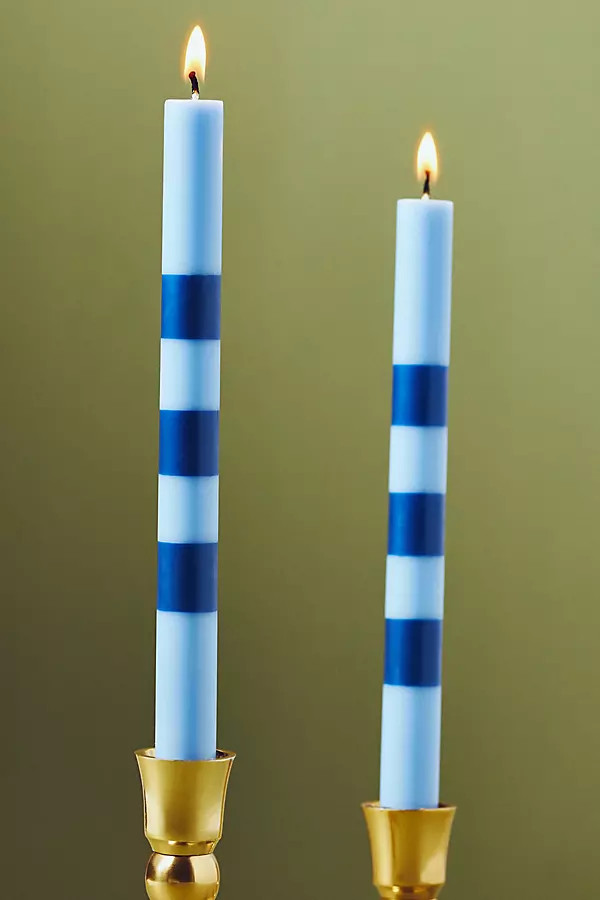 Striped Taper Candles, Set of 2 | Anthropologie (US)