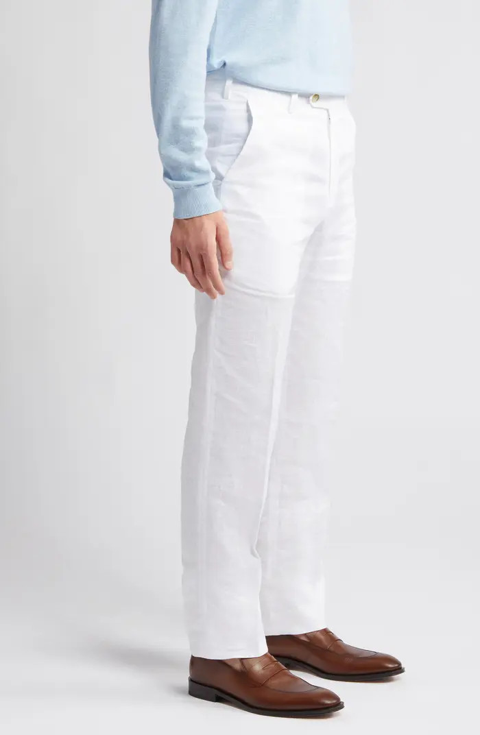 Men's Flat Front Linen Dress Pants | Nordstrom